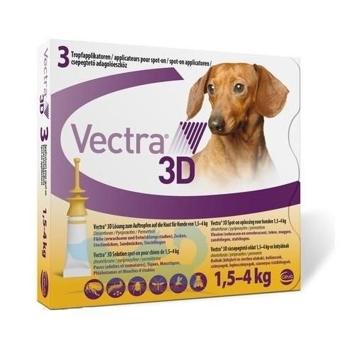 法国诗华vectra 3d 超小型犬用体外驱虫滴剂体重1 5 4公斤3支vectra 3d Xsmall Dog 1 5 4kg 3pk